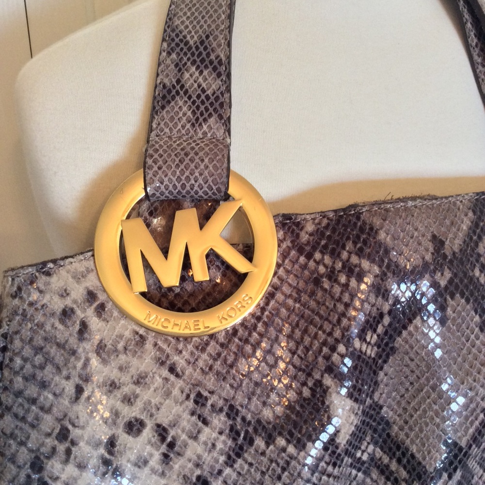 Michael Kors Embossed Python Leather Shoulder Bag - image 3